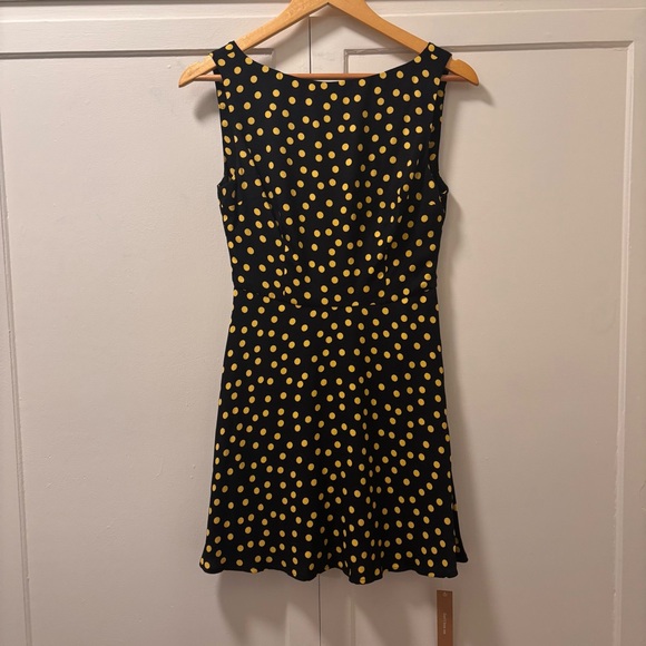 REFORMATION - NWT - Elva Dress in Lila (2) - Black & Yellow Polkadot Mini Dress - Picture 3 of 9